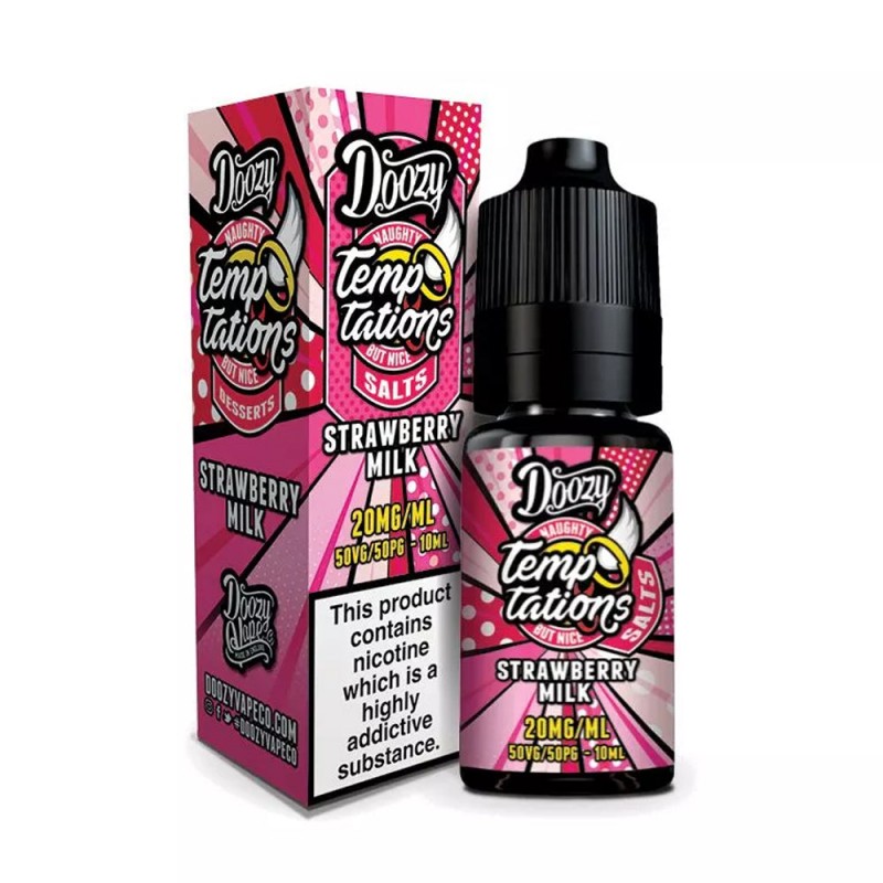 Doozy Vape Temptations Strawberry Milk 10ml Nicsal...