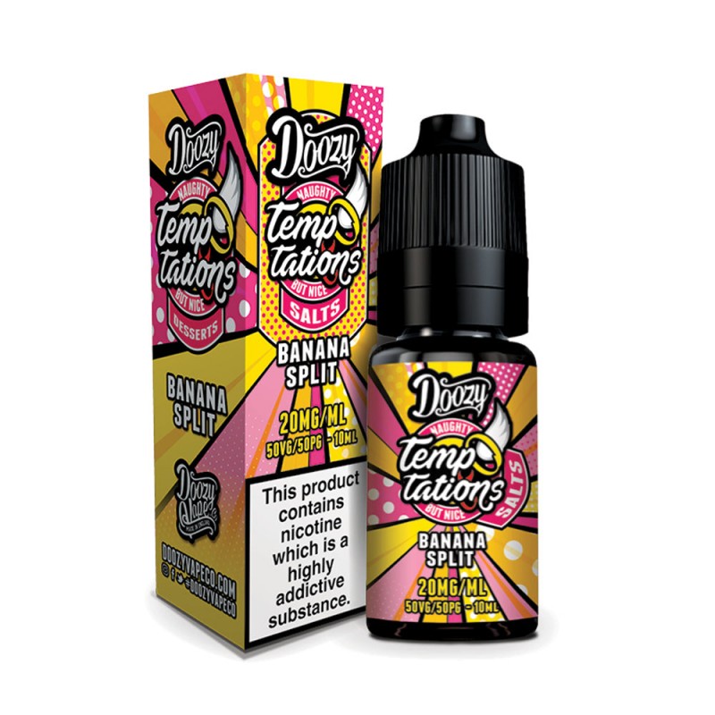 Doozy Vape Temptations Banana Split 10ml Nicsalt E...