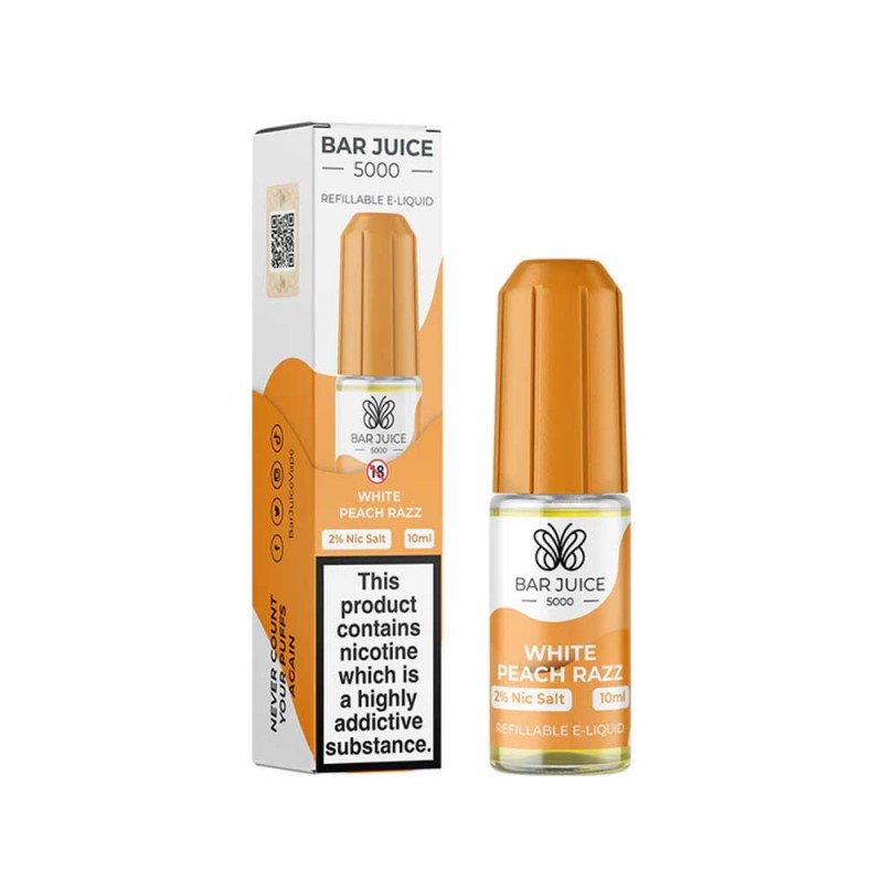 Bar Juice 5000 White Peach Razz 10ml Nic Salt E li...