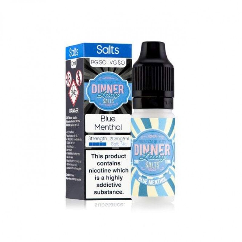 Blue Menthol 10ml Nic Salt E Liquid by Dinner Lady